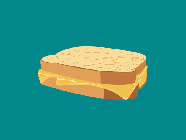 Vector a sandwich with a cheese on it and a blue background.