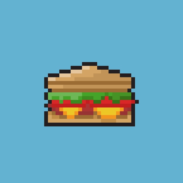 Vector a sandwich with pixel art style