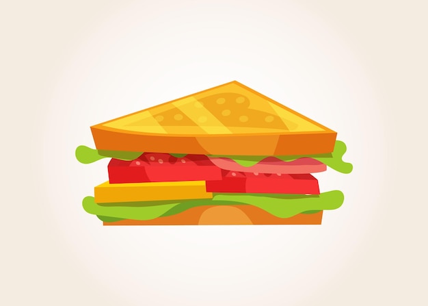 Vector a sandwich with tomato lettuce tomato and cheese