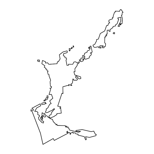 Vector sandys parish map administrative division of bermuda vector illustration