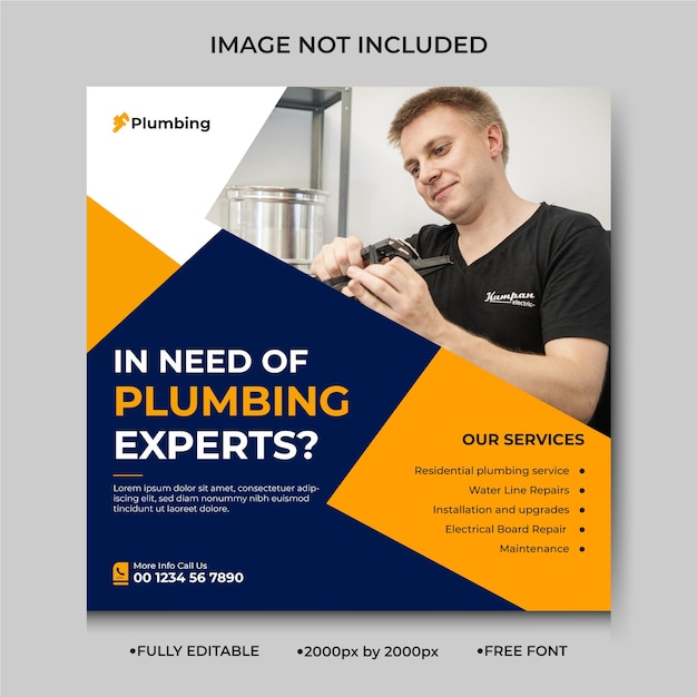 Sanitair service social media post banner sjabloonontwerp