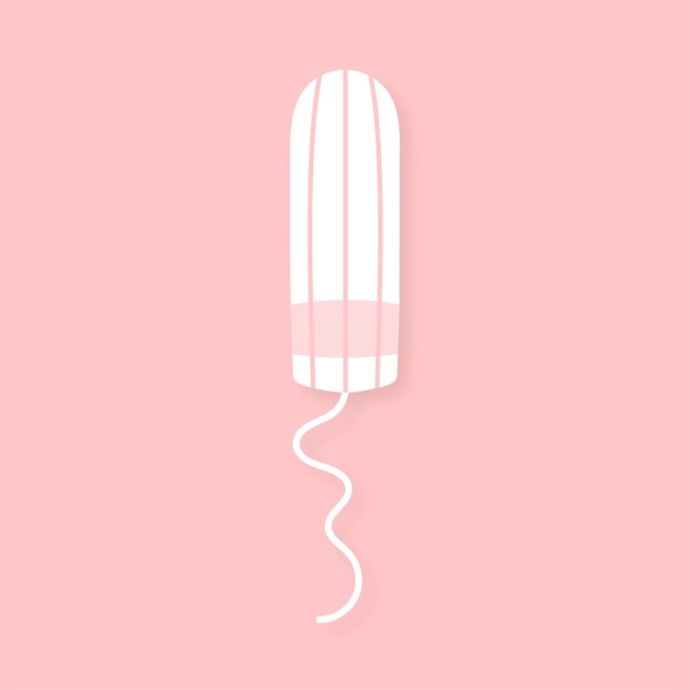 Sanitaire vrouwentampon. Product voor persoonlijke hygiëne op roze achtergrond. Menstruatie dagen. Vrouwen