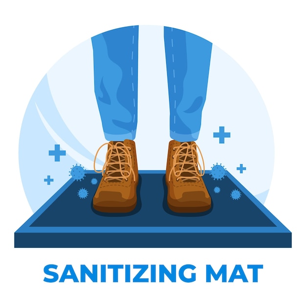 Vector sanitizing mat concept