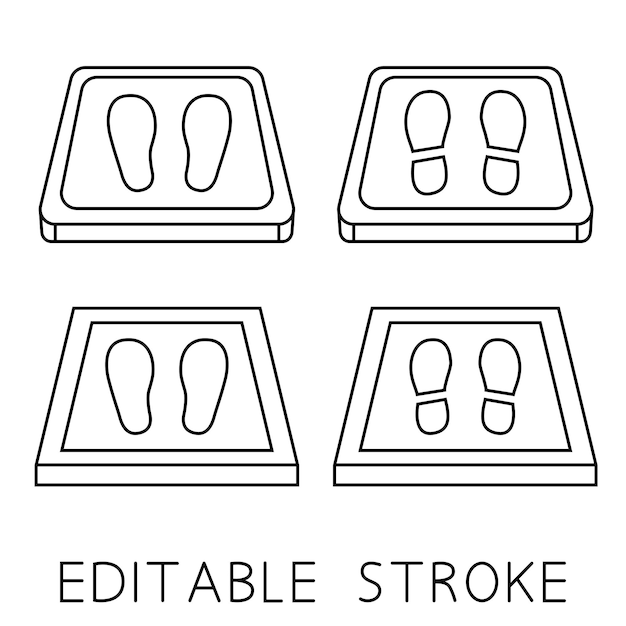 Дезинфекция ковриков простые иконки антибактериальный комплект в плоском стиле дезинфекционный коврик для обуви