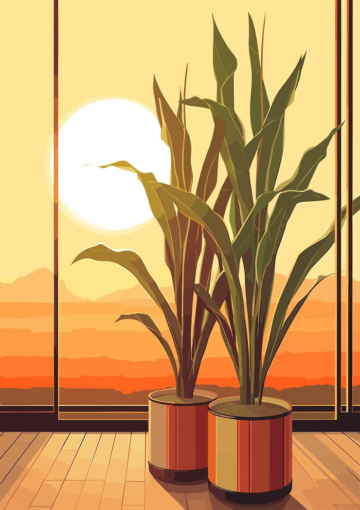 वेक्टर sansevieria cylindrica flat vector art illustration cartoon colorful flat vector illustration