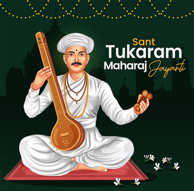 Sant Tukaram Maharaj poster ontwerp sjabloon