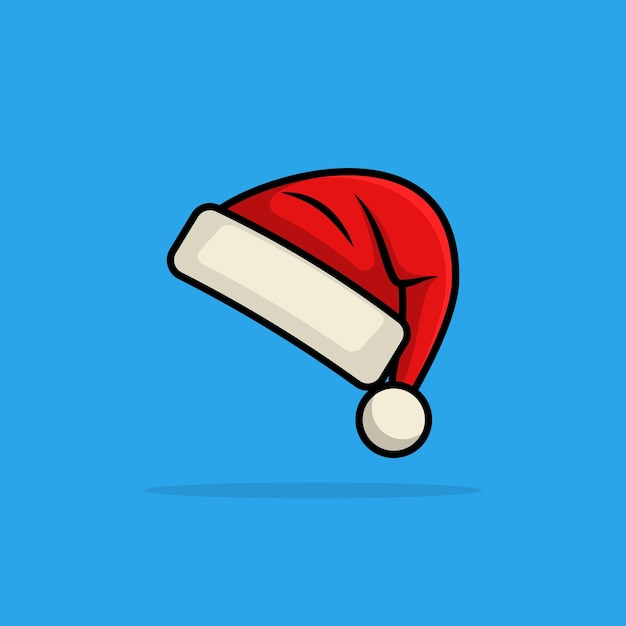 Santa cap, christmas hat icon, symbol, design. winter vector illustration