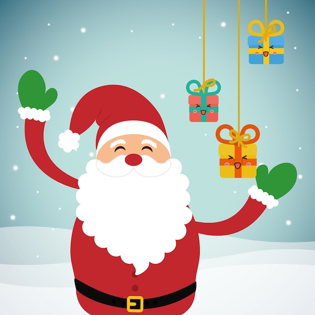 Vector santa cartoon of chistmas design