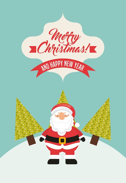 santa cartoon icon. Merry Christmas design. Vector graphic