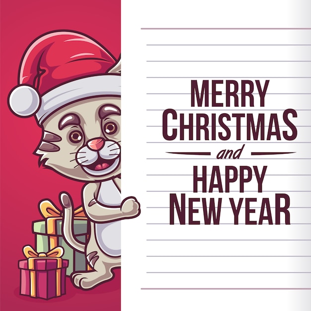 santa cat marry cristmast new year