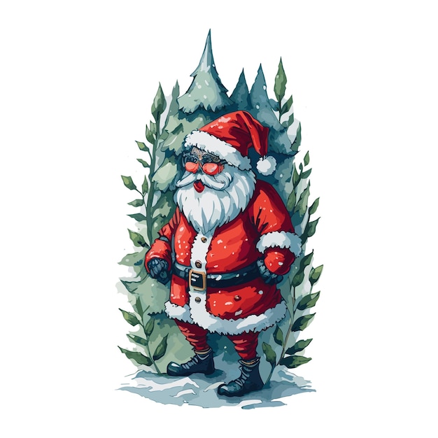 Santa Christmas Watercolor