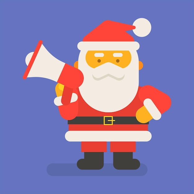 Santa Claus bedrijf megafoon. Vectorkarakter. vectorillustratie