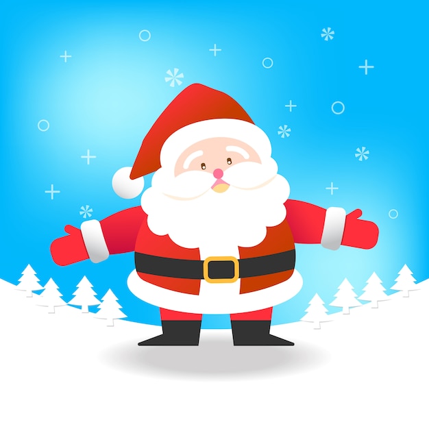 Santa Claus on blue background vector illustration for Christmas