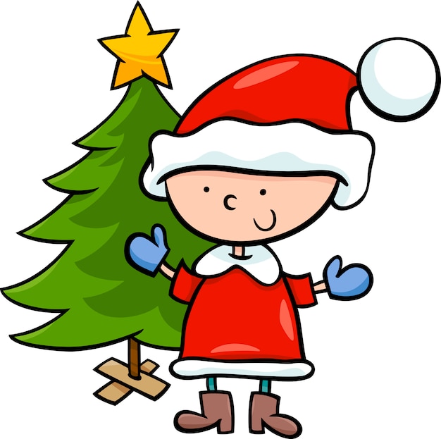 Santa claus boy cartoon illustration