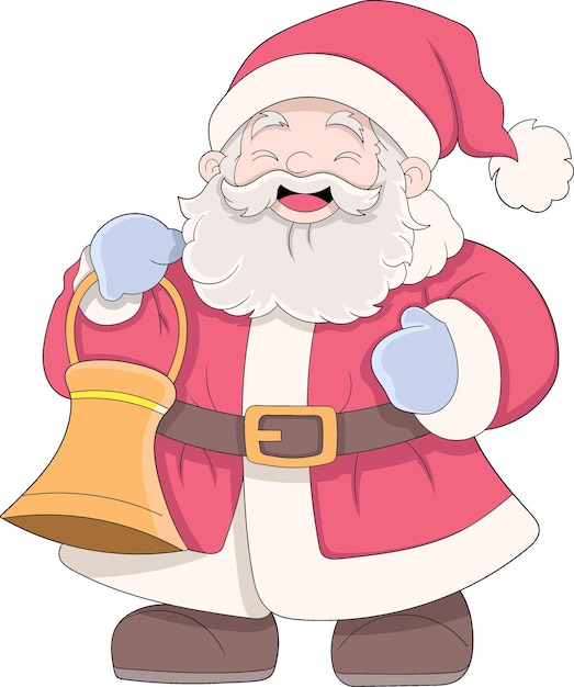 サンタクロースはクリスマスの到着を示す鐘を持ってくる