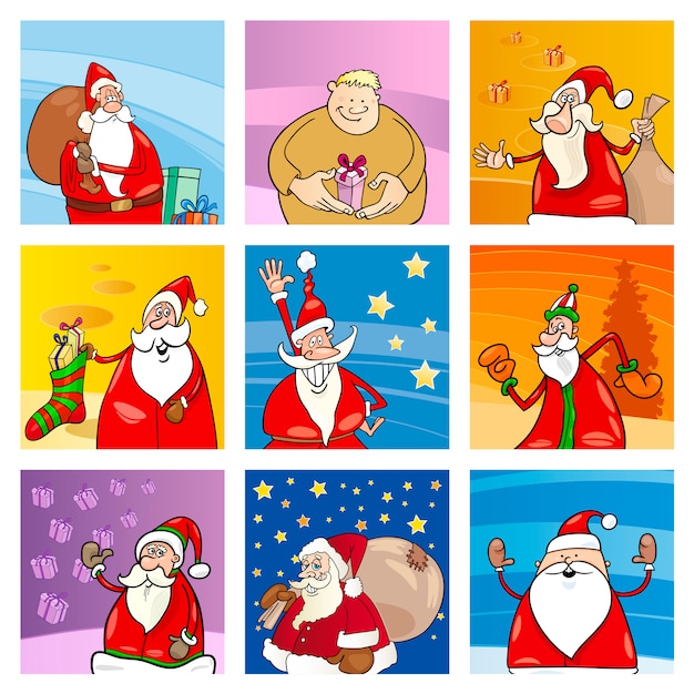 Set di carte di babbo natale