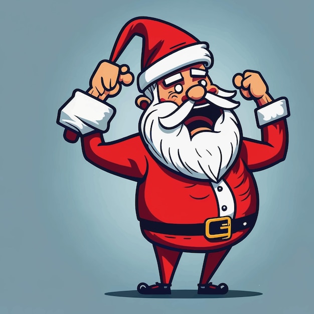 Vector santa claus cartoon vector illustration white background