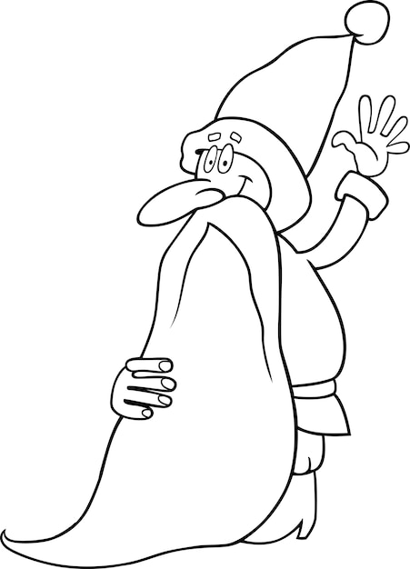 Santa claus cartoon voor coloring boek