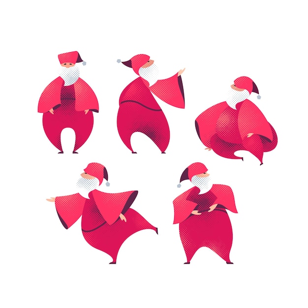 Vector santa claus character cartoon illustrations