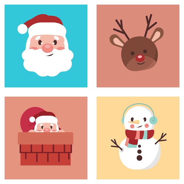 Santa claus character collection in premium vector