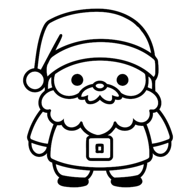 Vettore disegno dei personaggi di babbo natale buon natale e buon anno nuovo tema illustrazione vettoriale