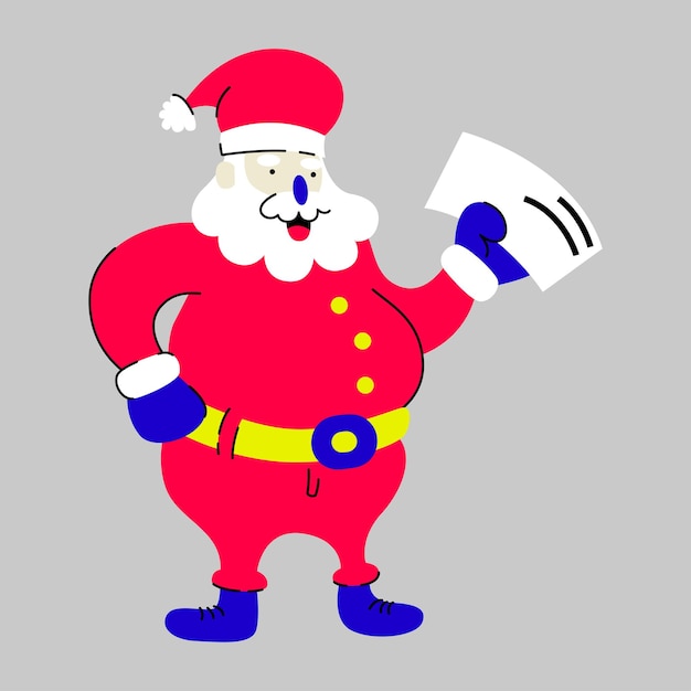 Вектор позы персонажа Санта-Клауса