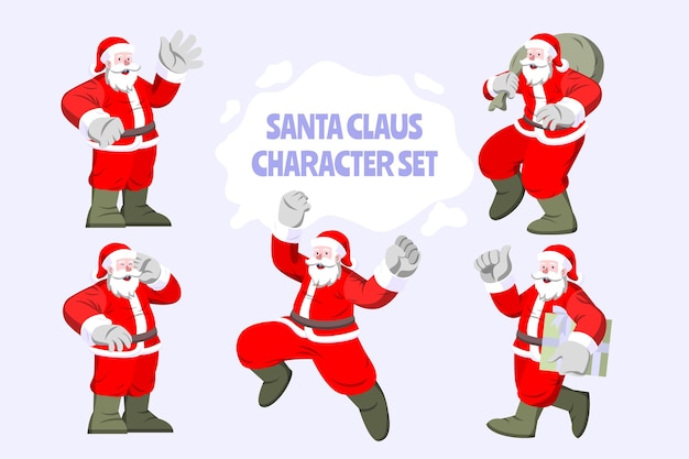 Vector santa claus character set -  winrter character