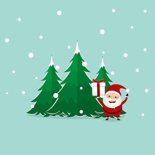 Санта-клаус рождественский фон рождественская открытка векторные иллюстрации