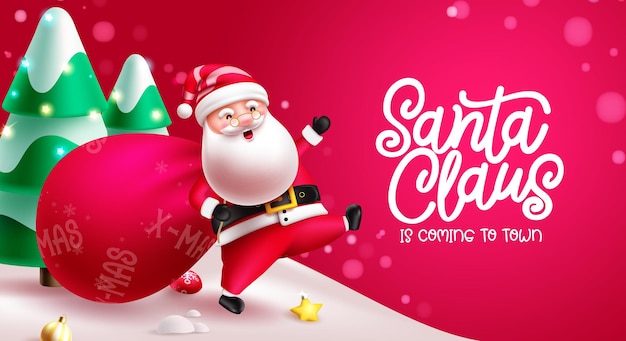 Santa claus christmas character vector design Christmas santa claus character mascot and costume