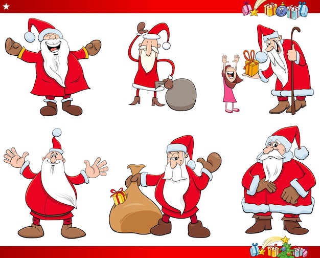 Santa Claus Christmas characters set