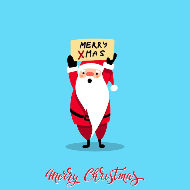 Santa claus for christmas and new year cheerful hand drawn santa vector illustration