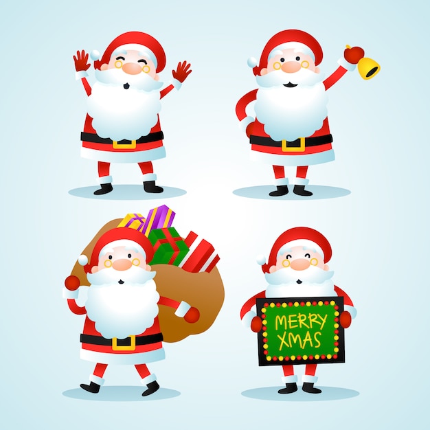 Vector santa claus christmas set