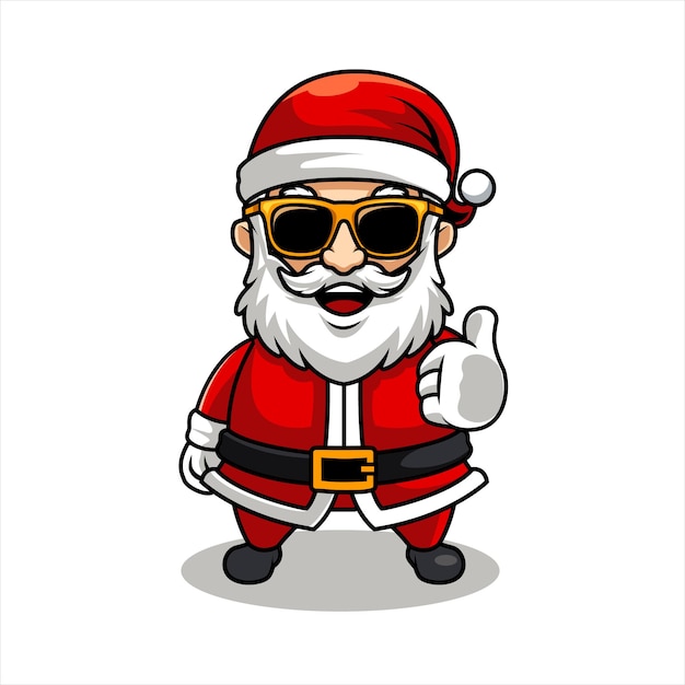 Babbo natale christmast, divertente mascotte illustrazione vettoriale