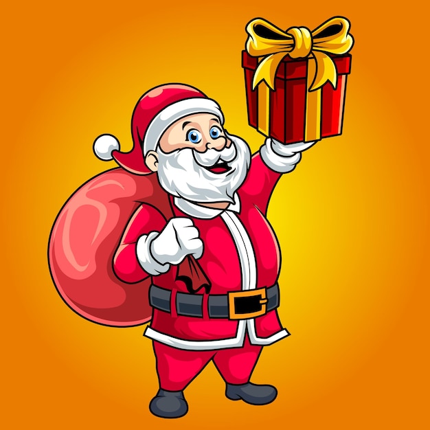 Santa claus christmast, funny mascot vector illustration