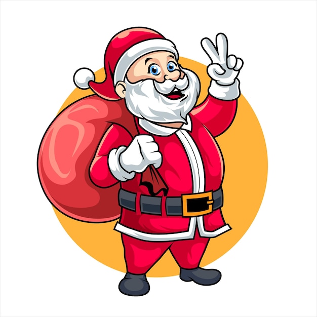 Santa claus christmast, funny mascot vector illustration