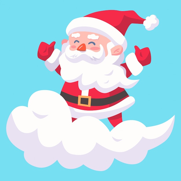 Santa claus on clouds