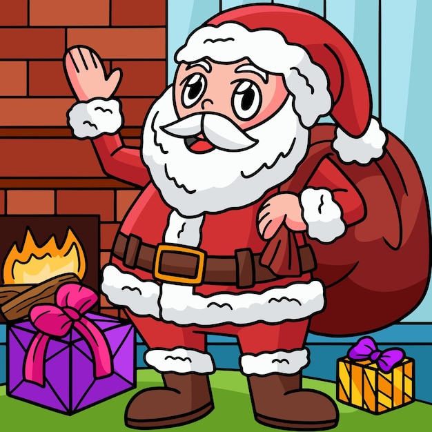 Santa Claus Colored Cartoon Illustration