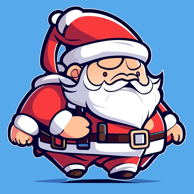 Vector santa claus cristmas hat hand drawn cartoon sticker icon concept isolated illustration