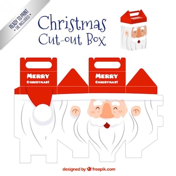 Premium Vector | Santa claus cut out box