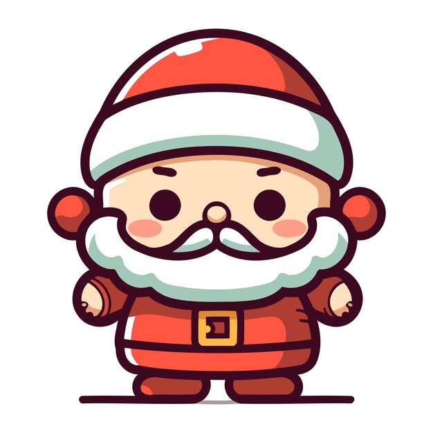 Vector santa claus cute cartoon character merry christmas and happy new year vector illustration