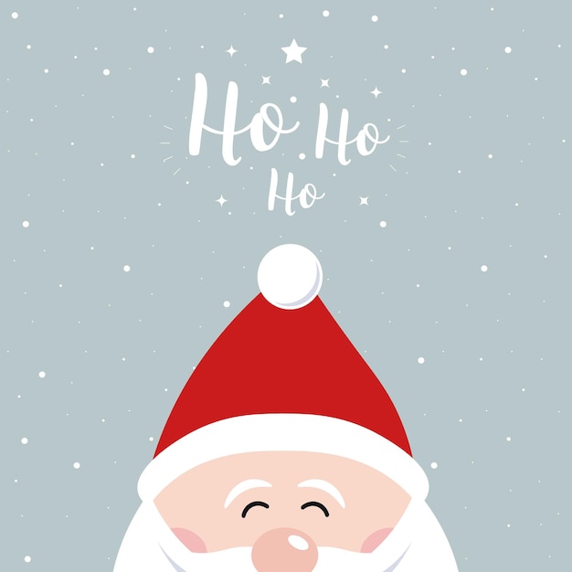 산타클로스 귀여운 만화 Ho Ho Ho 글자 터 배경