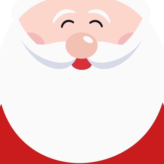 Vector santa claus cute face smile white background