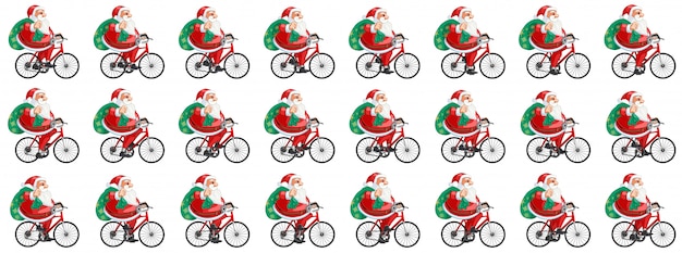 Babbo natale in bicicletta