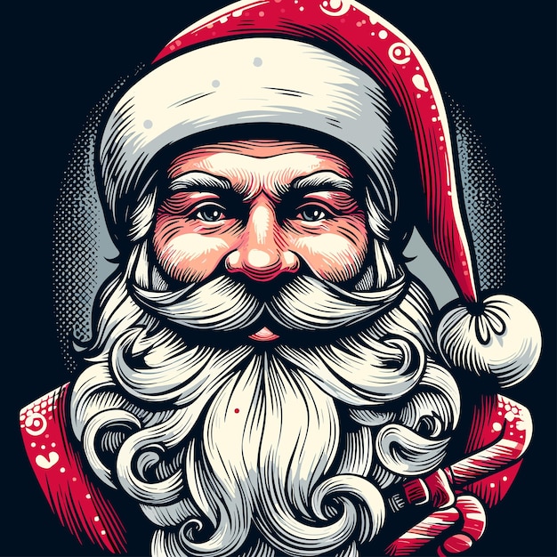 Vettore babbo natale negli stili artistici digitali