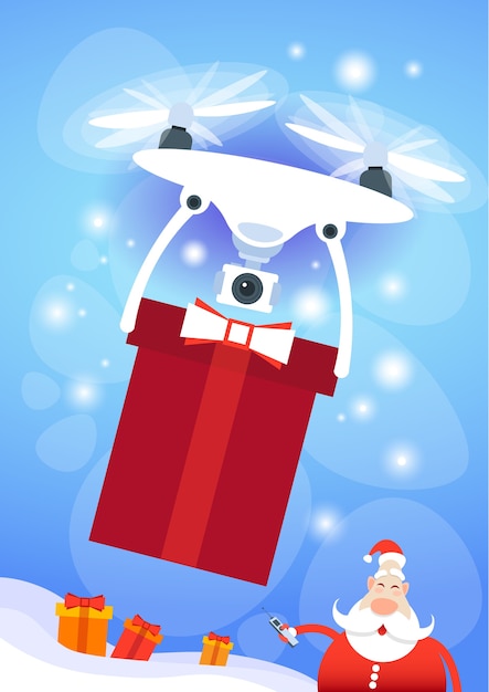 Santa Claus Drone Delivery Present