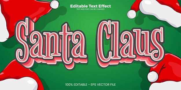 Santa claus editable text effect in modern trend style