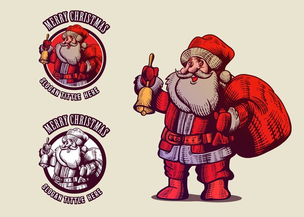 Santa claus engraved style