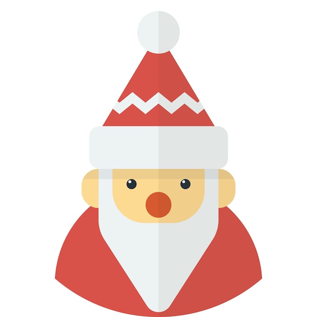 Santa Claus face illustration in minimal style