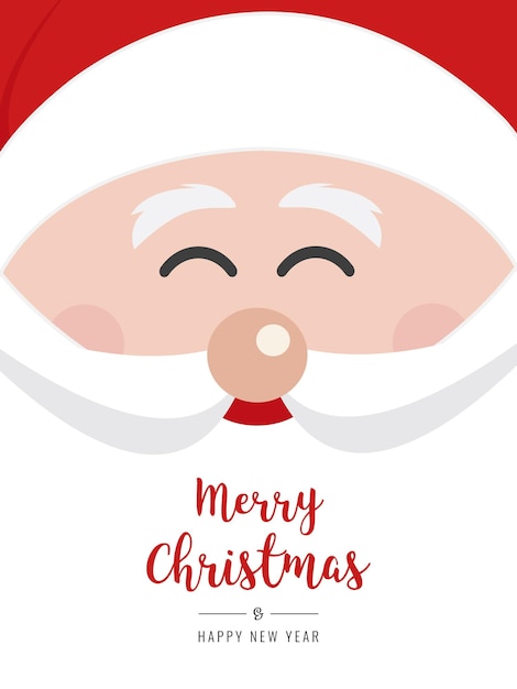산타클로스 얼굴 미소 크리스마스 축하 문자 카드