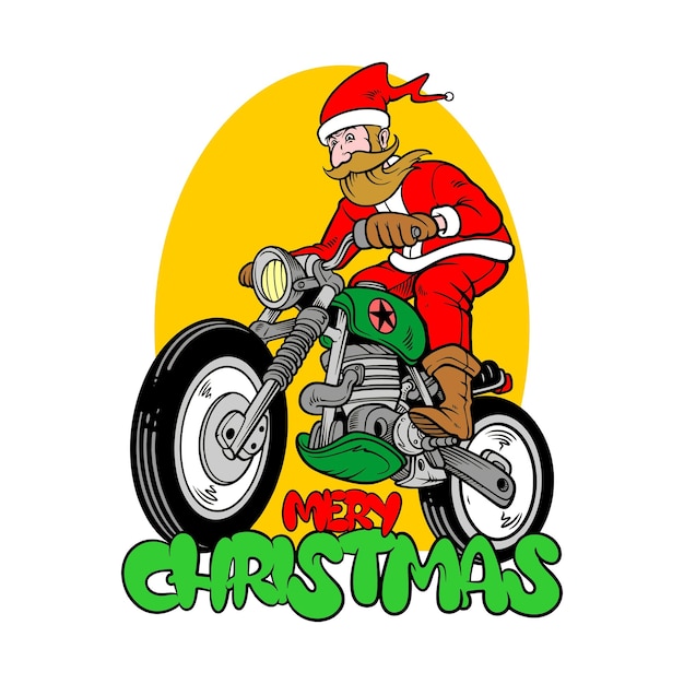 漫画スタイルのデザインでメリー クリスマスのサンタ クロース